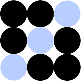 Icono que muestra formas geométricas en dos colores