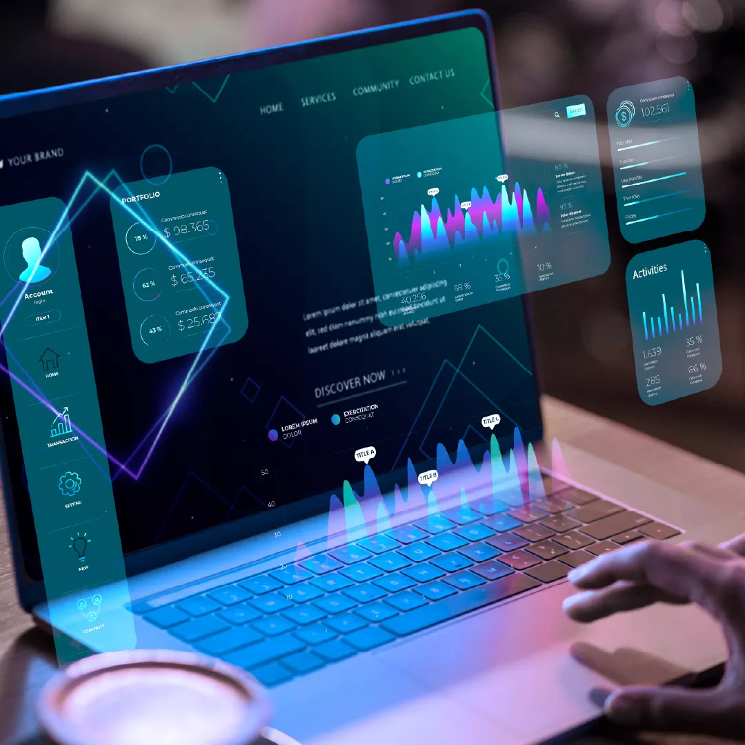 Un dashboard en un ordenador mostrando información financiera
